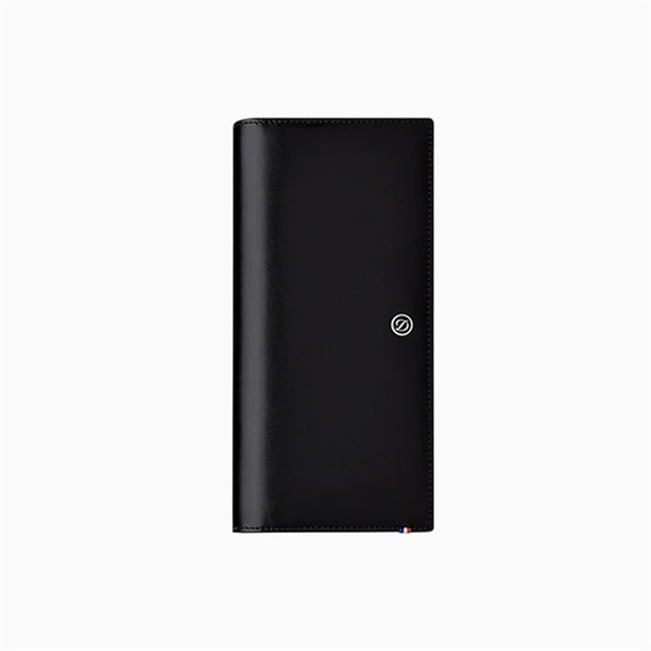 LINE D BLACK LONG SMOOTH LEATHER WALLET